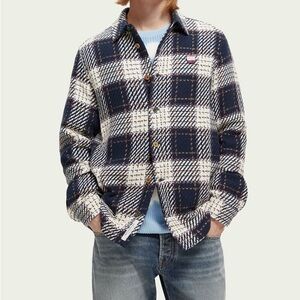 Scotch & Soda Flannel Men's Overshirt Grey Size M